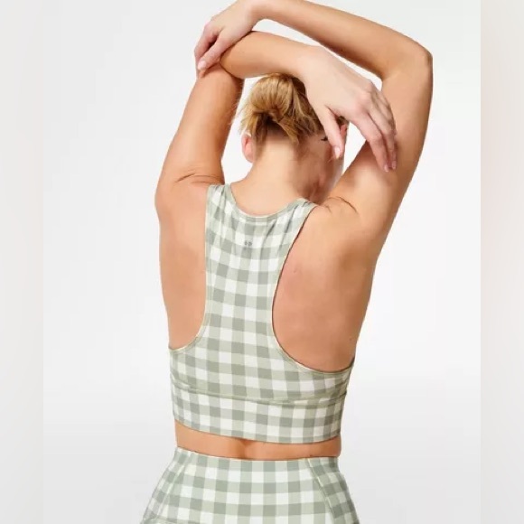 Sweaty Betty Other - Sweaty Betty Super Soft green Gingham checked sports bra, M